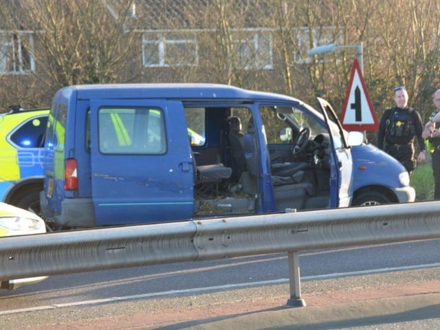 Officers stopped a car on the A27 near Worthing after a long chase SUS-200325-112548001
