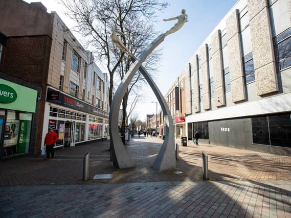 Northampton town centre during the lockdown imposed in response to the COVID-19 pandemic. Photo: Leila Coker