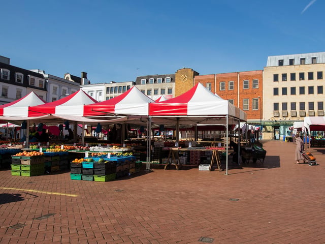 Market stalls are still open, but are very quiet. Photo: Leila Coker