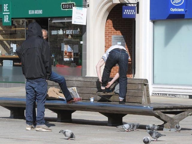 People in Lincoln Road, Millfield, not following government rules to prevent the spread of the coronavirus