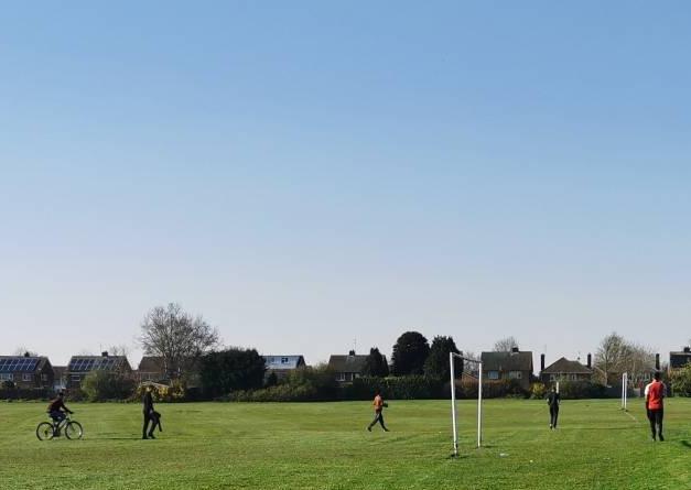 Police dispersed people playing football in Netherton. Photo: Cambridgeshire police