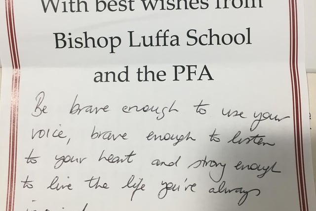 The year 11 and 13s were given a farewell message
