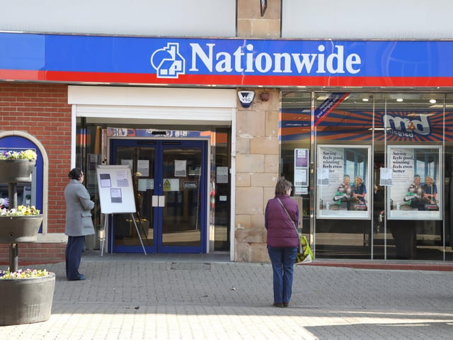 Queuing outside Nationwide in Kettering