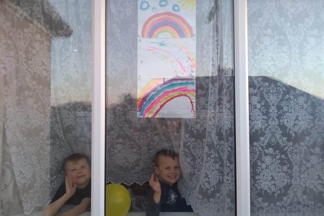 Elouise Pearce shared this photo of Frank, six, and Vincent, four, with their rainbows