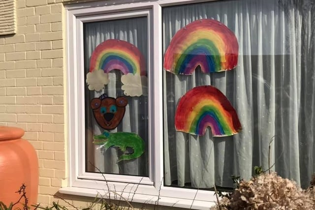 Kelly Mansell shared this picture of rainbows by Ellis, five, Jenna, five, and Kady, 11, in Sompting