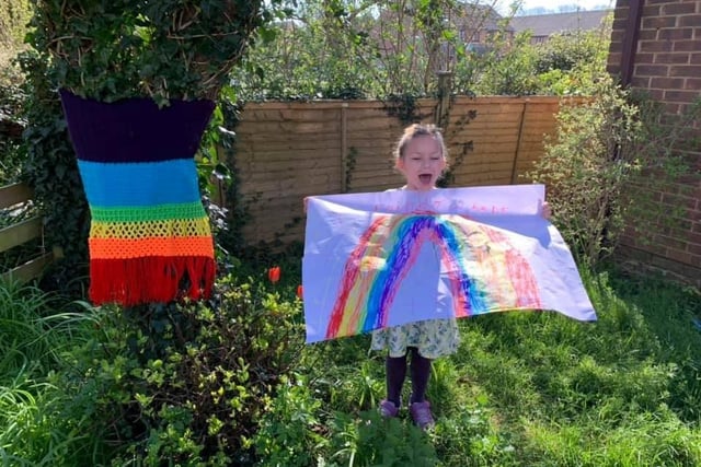 Kirsty Tittensor shared this photo of Isabelle, six, with her rainbow