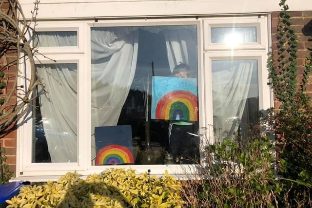 Hollie Puttock shared this picture of Jack Puttock, four, with his rainbow