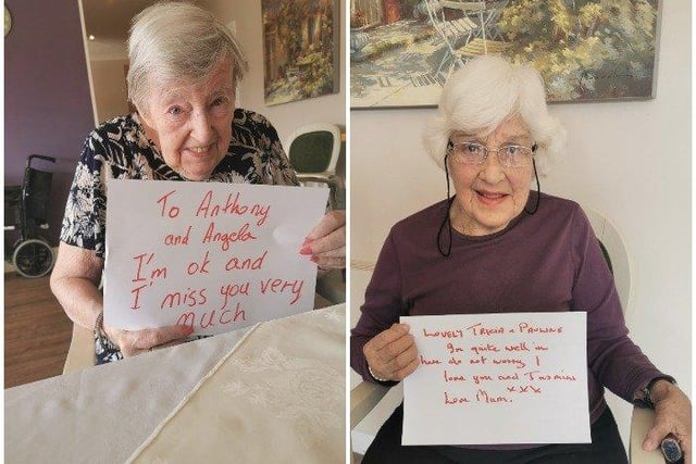 Heartfelt messages from residents at Kingsland House in Shoreham