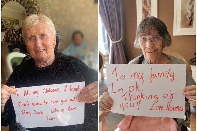 Heartfelt messages from residents at Kingsland House in Shoreham