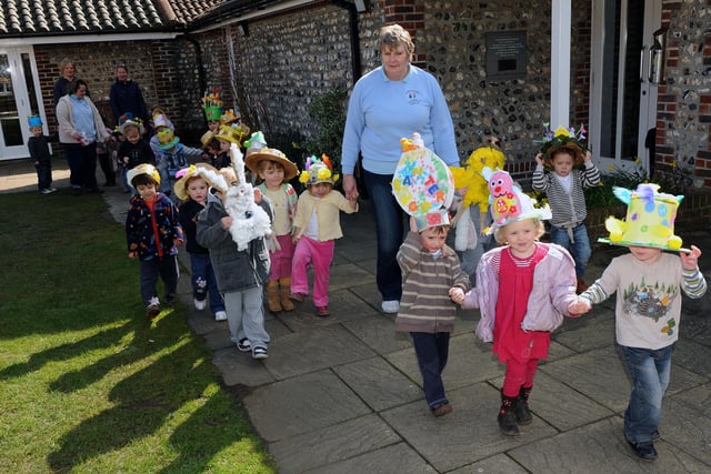 Easter bonnets at Southwick Pre-school Playgroup. Picture: Stephen Goodger S144061H10