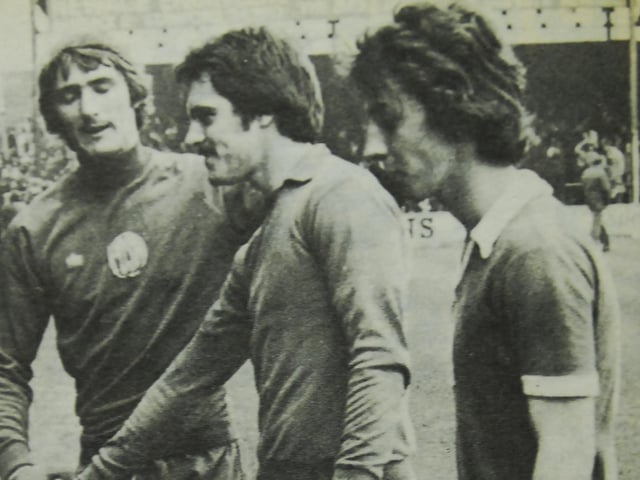 The dozen Posh players to have made more than 100 consecutive Football League appearances for the club are George Boyd, Eric Steele (pictured centre), Brian Wright, Keith Waugh, Iain Crawford, John Wile, Bryn Gunn, Mick Drewery, Jack Carmichael, Worrell Sterling, Jim Walker and Robbie Cooke.