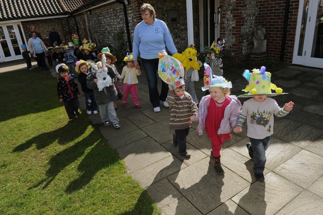 Easter bonnets at Southwick Pre-school Playgroup. Picture: Stephen Goodger S144060H10