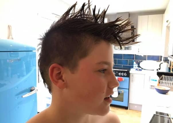 Rachel Yuille had a go at using hair dye on her son