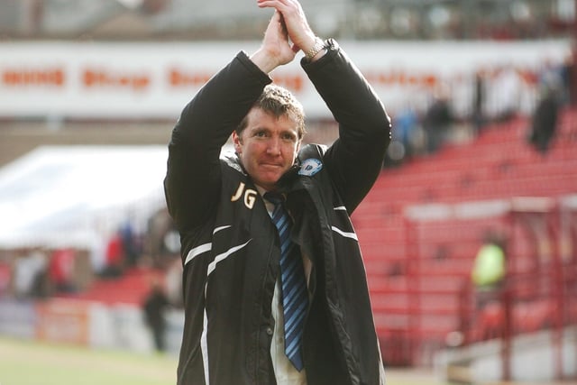 Darren Ferguson’s 2007-08 stars also equalled a 47 year-old club record run of 17 unbeaten matches in the Football League. That run was ended by future Posh manager  Jim Gannon's  (pictured) Stockport thanks to a goal from future Posh player Tommy Rowe.