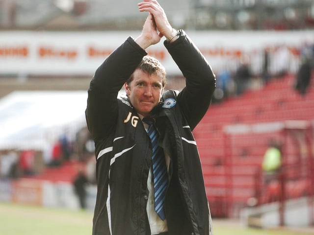 Darren Ferguson’s 2007-08 stars also equalled a 47 year-old club record run of 17 unbeaten matches in the Football League. That run was ended by future Posh manager Jim Gannon's (pictured) Stockport thanks to a goal from future Posh player Tommy Rowe.