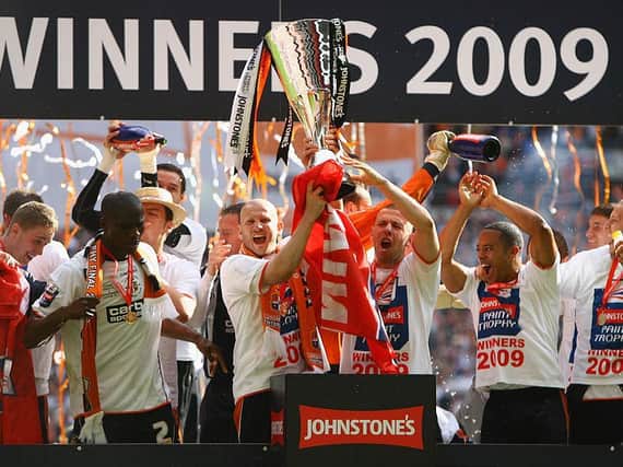 The Hatters lift the Johnstone's Paint Trophy on April 5, 2009