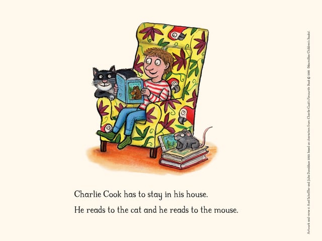 Charlie Cook's Favourite Book. Copyright: Axel Scheffler and Julia Donaldson 2020
