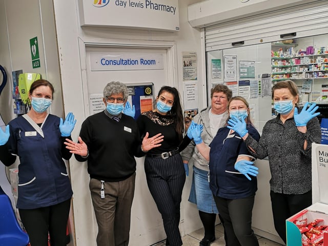 The pharmacy team at Daylewis Pharmacy in Burgess Hill. SUS-200704-151016001
