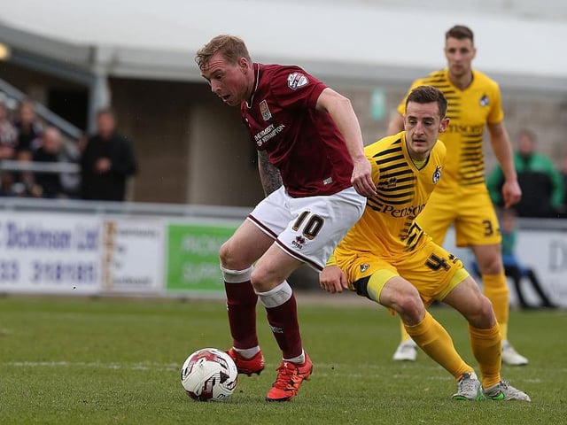 A rare header gave Cobblers a 23rd minute lead and paved the way for a promotion-clinching draw. Lasted 77 minutes on his 40th appearance of the season.