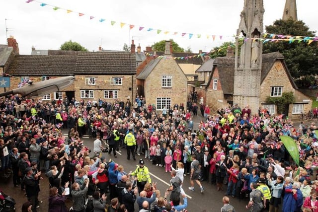 Geddington was packed as people lined the streets to catch a glimpse