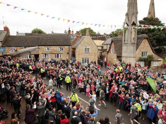 Geddington was packed as people lined the streets to catch a glimpse