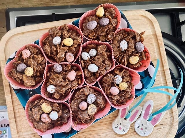 Chocolate cornflakes cake by Owain K. aged 3