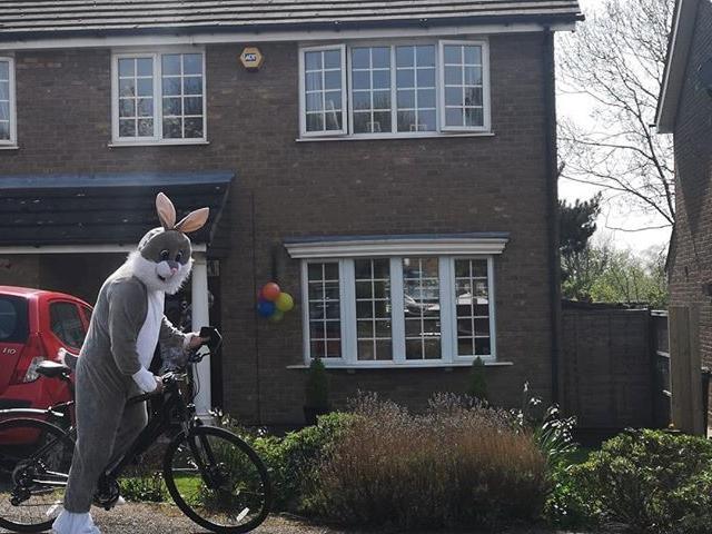 The Easter bunny even stopped to sing happy birthday.