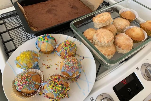 Lisa Reynolds' sons made brownies, cup cakes and scones with their aunties and nanny via Zoom SUS-200414-150327001