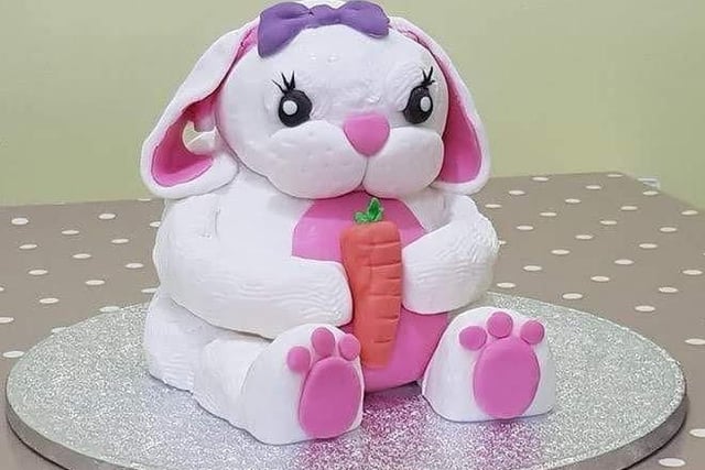 Hayley Scrase made this amazing Easter bunny cake SUS-200414-151038001