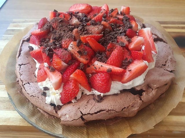Sally Cooper sent in this chocolate pavlova made by her 14-year-old granddaughter SUS-200414-151252001
