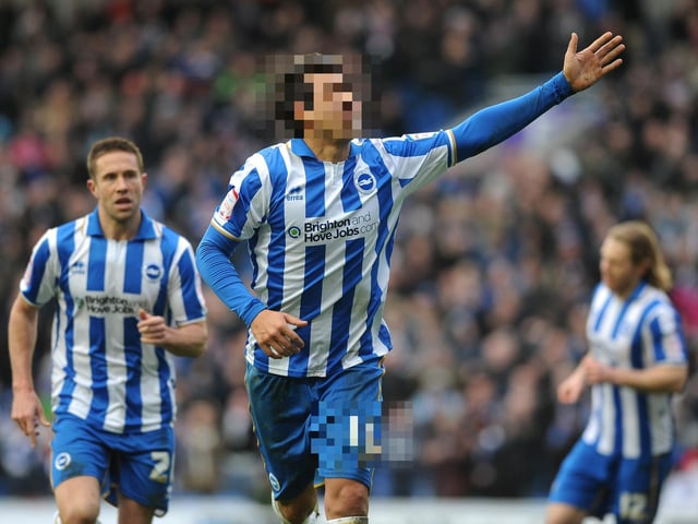 a) Leonardo Ulloa. b). Nzuzi Toko. c). Liam Bridcutt. d). Conor Goldson.