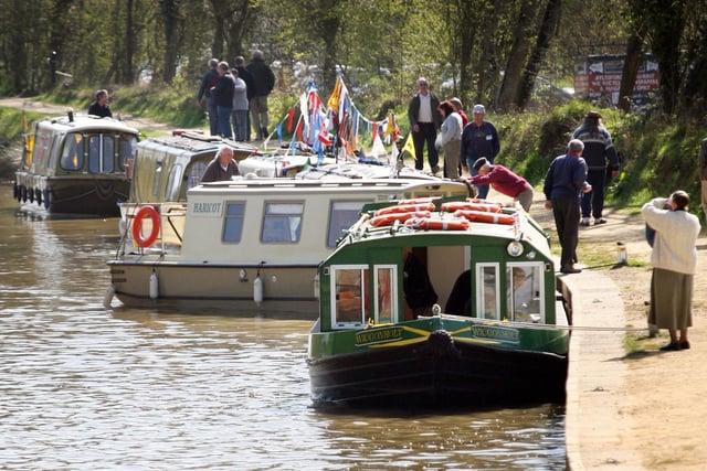 Boats at Loxwood Lock, prior to the opening of Devil's Hole Lock in April 2010. The middle boat is Josia Jessop. Picture: Steve Cobb