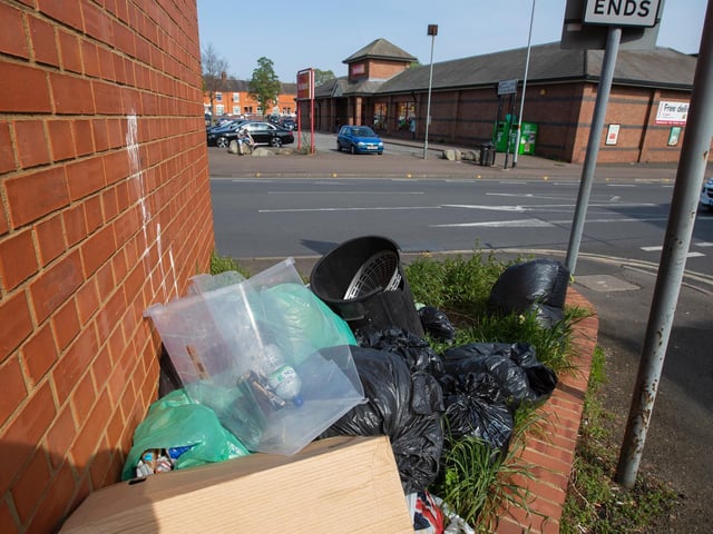 More dumped household rubbish in Harlestone Road, Harlestone. Photo: Leila Coker