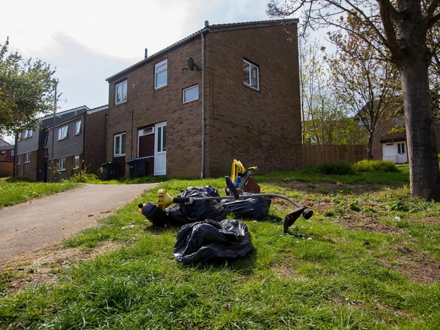 More dumped bin bags in Billing Brook Road, Weston Favell. Photo: Leila Coker