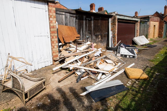 Another selection of fly-tipped items in Greenwood Road, St James'. Photo: Leila Coker