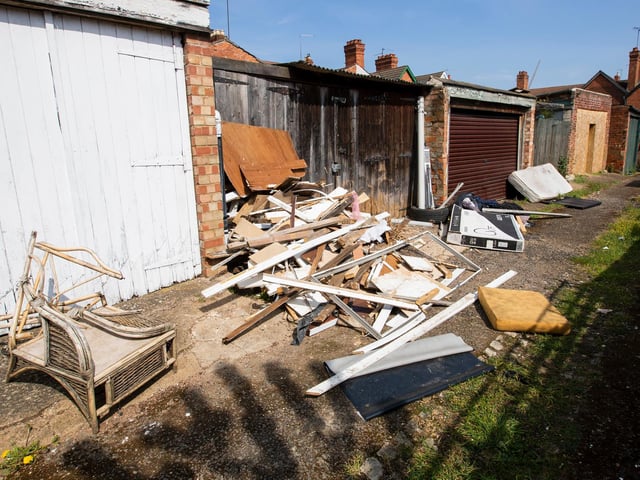 Another selection of fly-tipped items in Greenwood Road, St James'. Photo: Leila Coker