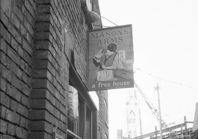 The Mason Arms, no longer open, and on a street which is only partially still there.