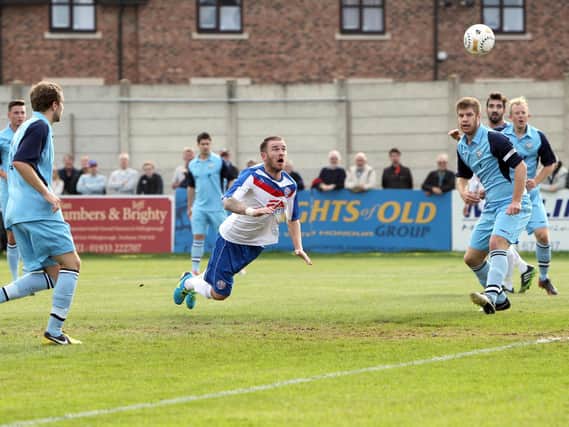 Alfie Taylor was just off target for Diamonds with this first-half header