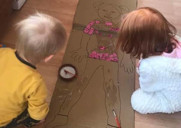 Rachel Armitage says: "This is Isla and Rory, and they’ve had so much fun with impromptu art projects during the coronavirus crisis. We found an old cardboard box and they’re hard at work making a life sized cardboard cutout of Isla!" EMN-200423-152818001