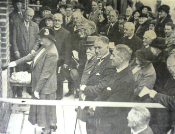 Laying the foundation stone at West Worthing Baptist Church on Wednesday, March 30, 1938