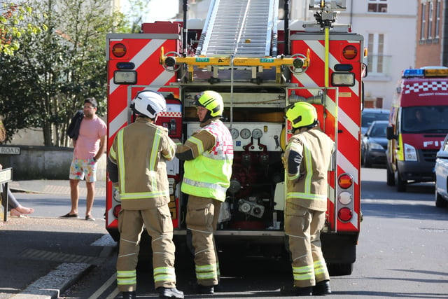 The scene of the fire at Cambourne Court, Shelley Road, Worthing