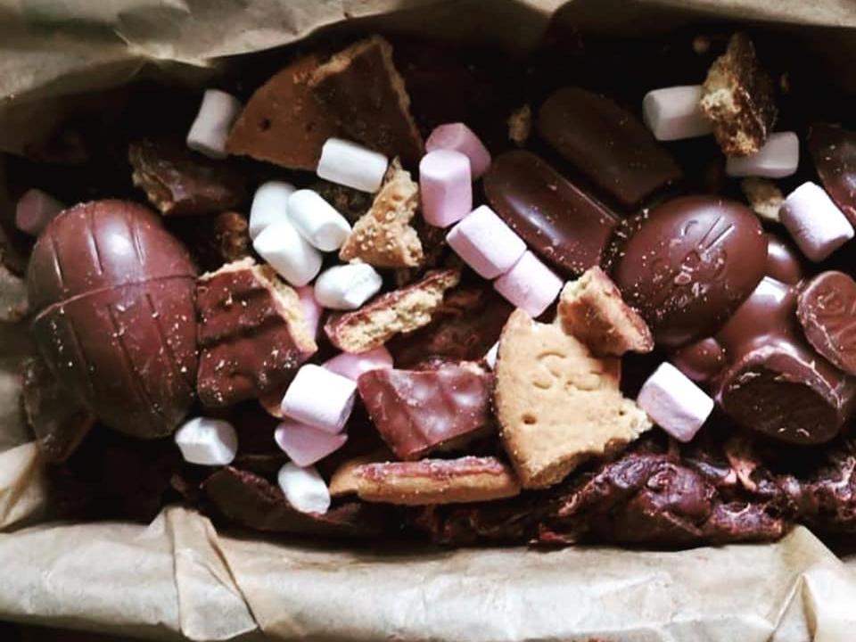Alice Hollamby - Me and my mate face time and made Easter egg rocky road