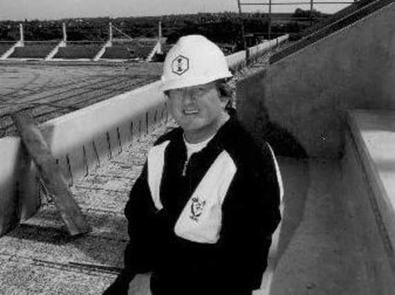 Former Cobblers boss John Barnwell at Sixfields Stadium Northampton, during building work 1994