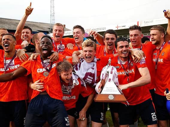 The Hatters celebrate winning the Conference title back in 2014