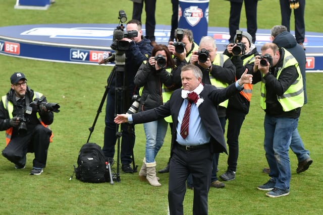 The cameras focus on the Cobblers boss...