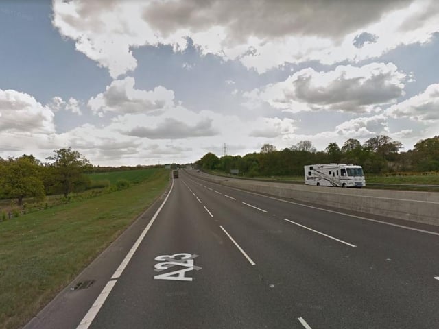 9. The A23 in Mid Sussex - 235 accidents