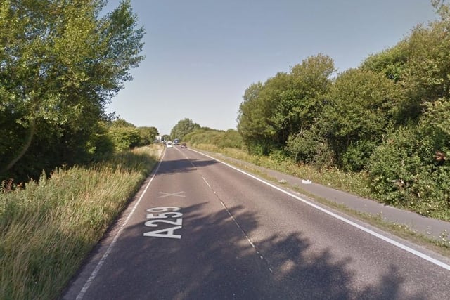 5. The A259 in the Arun district - 290 accidents