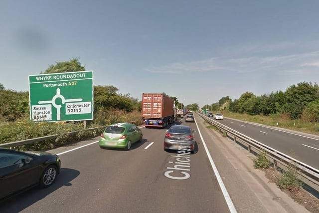 10. The A27 in Chichester - 233 accidents