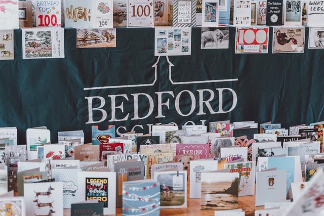 Volunteers sorted through thousands of cards at Bedford School for Captain Tom's 100th birthday