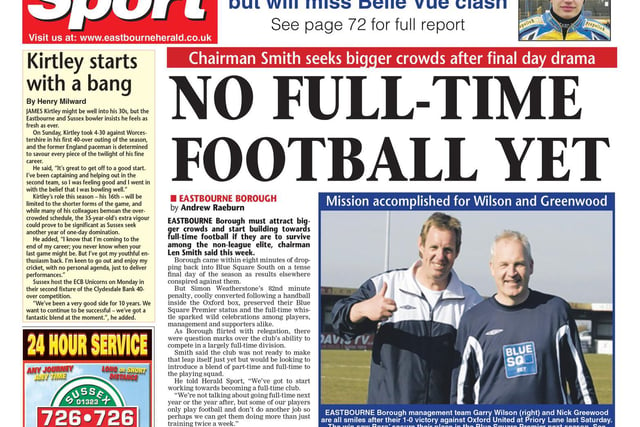 Back page was an interview with Borough chairman Len Smith